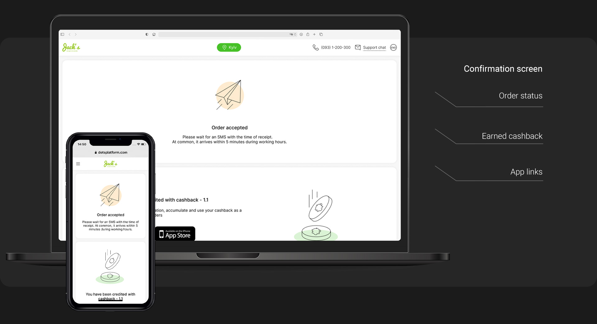 Ordering website — promotions