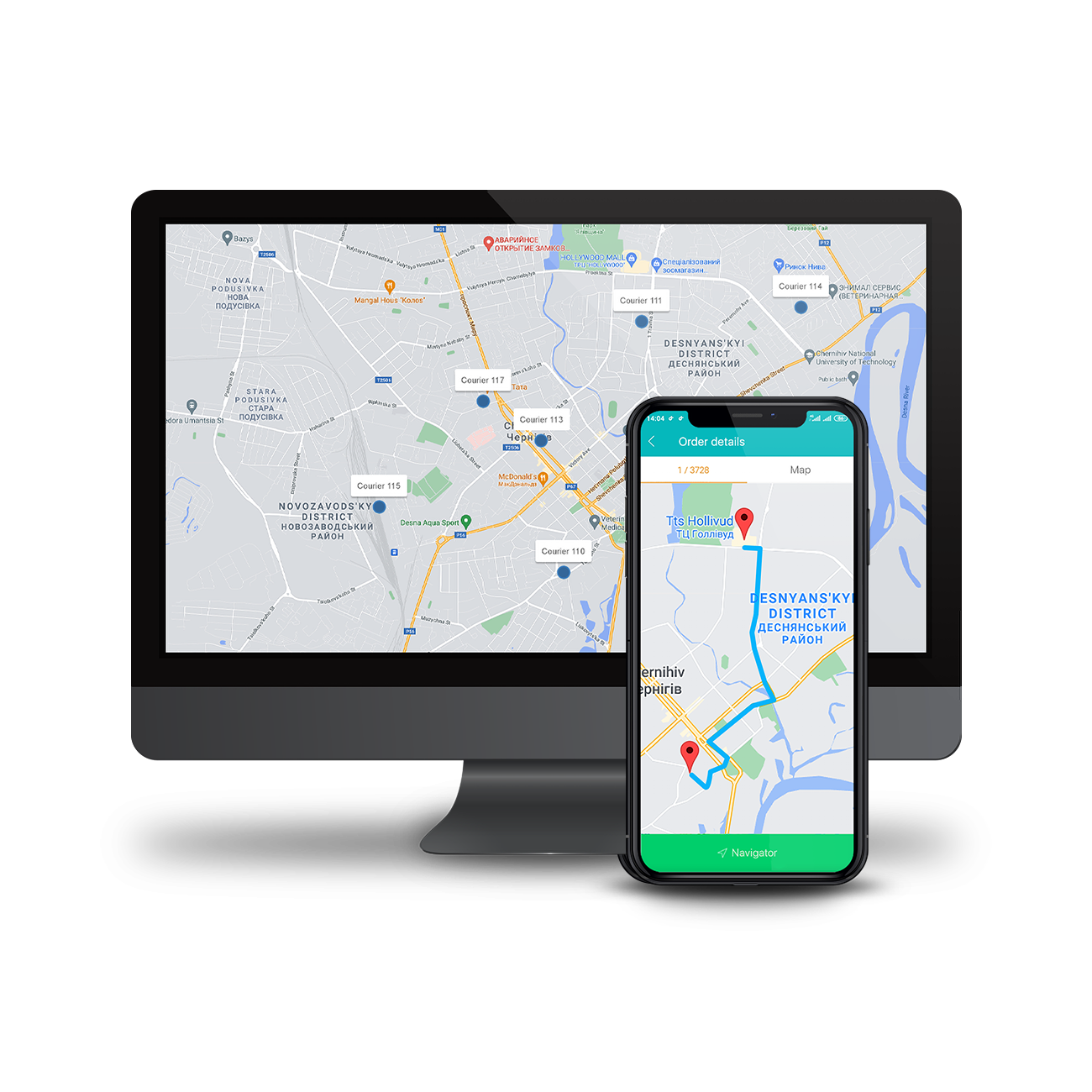 Logistics management and couriers tracking